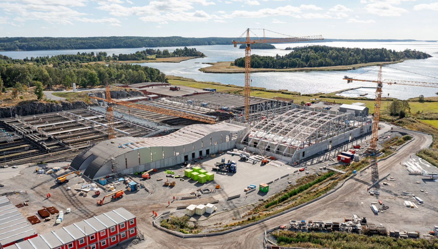 Drönarbild över Himmerfjärdsverket